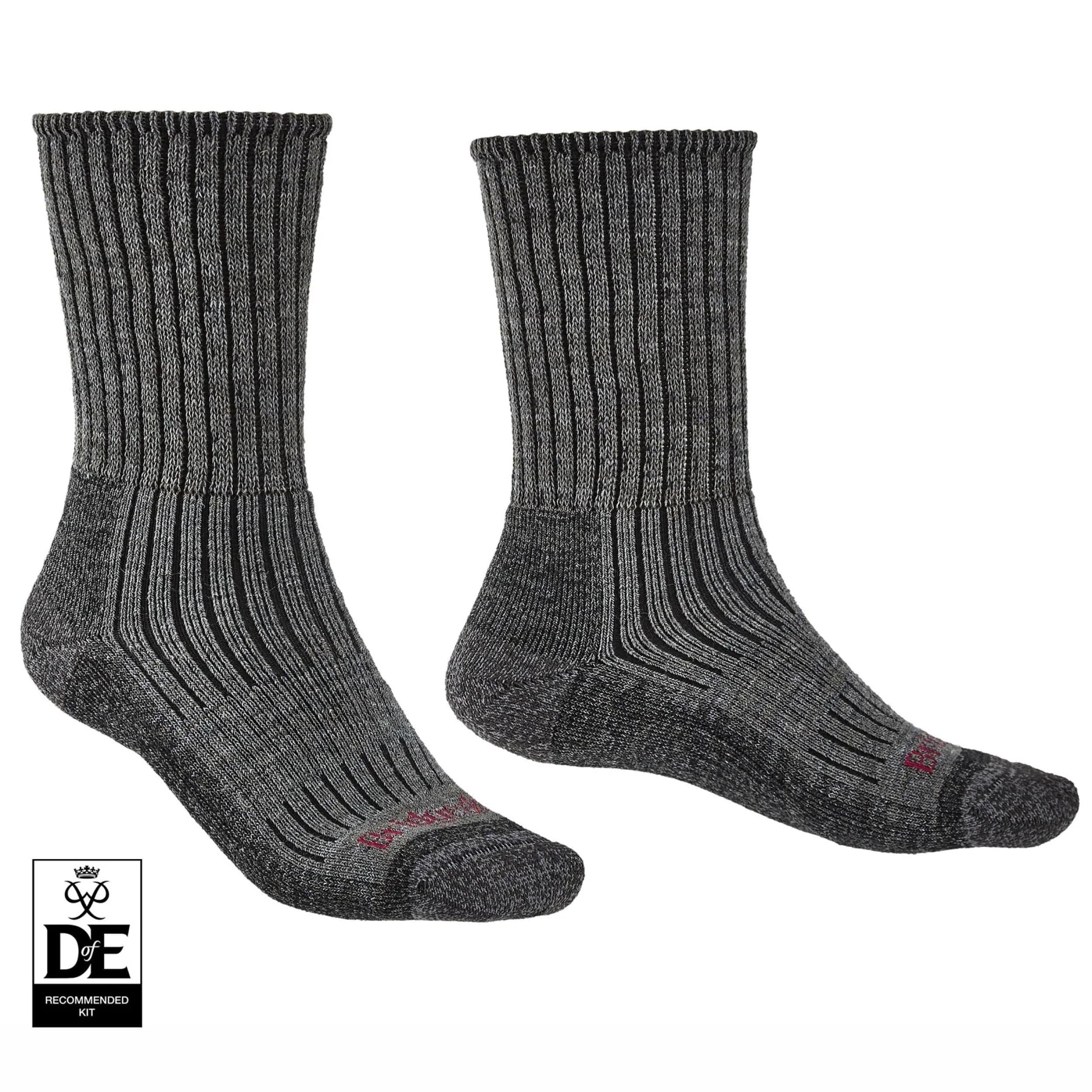 Bridgedale Mens Midweight Merino Comfort Boot Socks  -  Medium / Charcoal