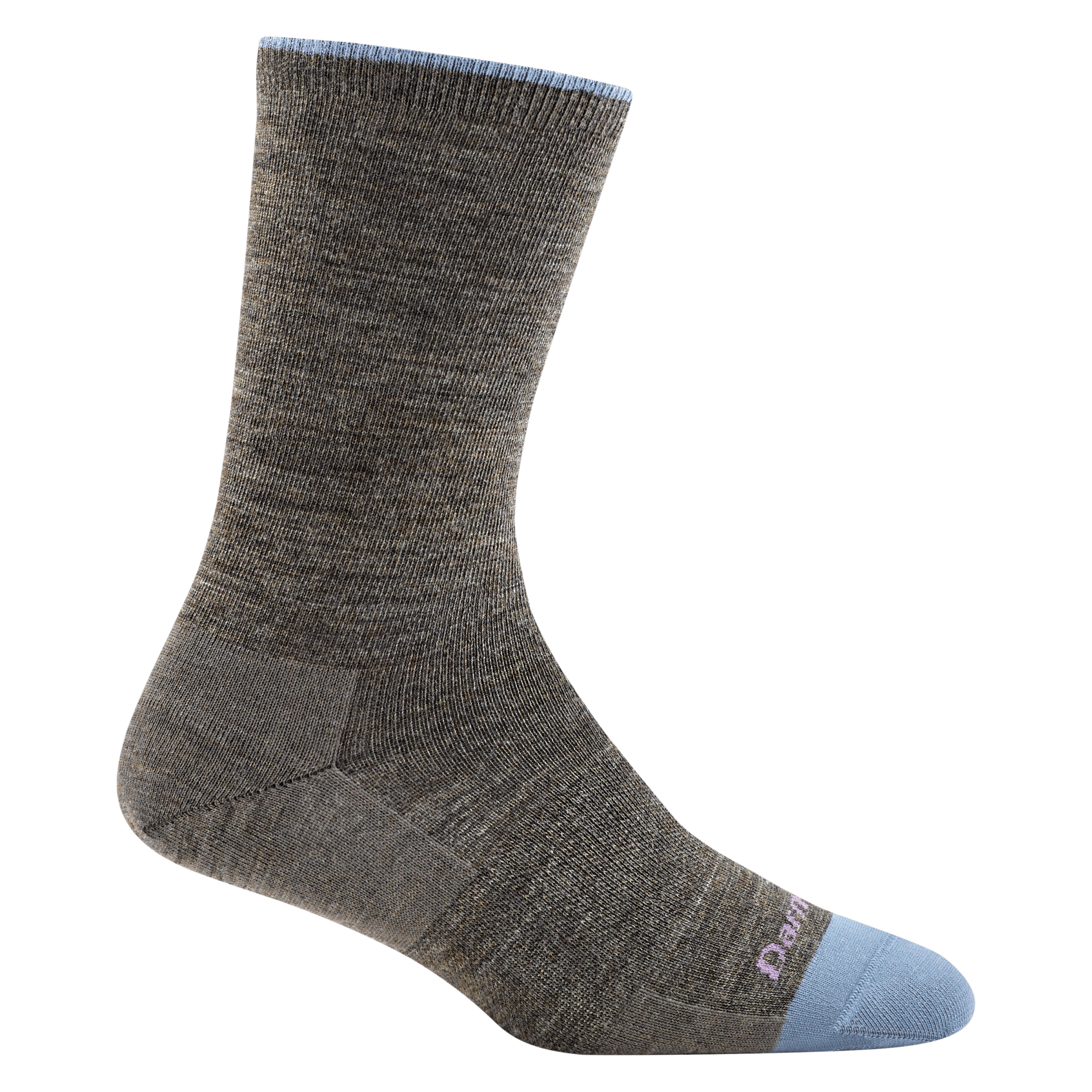 Darn Tough Womens Solid Basic Crew Lightweight Lifestyle Socks  -  Small / Taupe