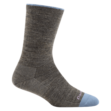 Darn Tough Womens Solid Basic Crew Lightweight Lifestyle Socks  -  Small / Taupe