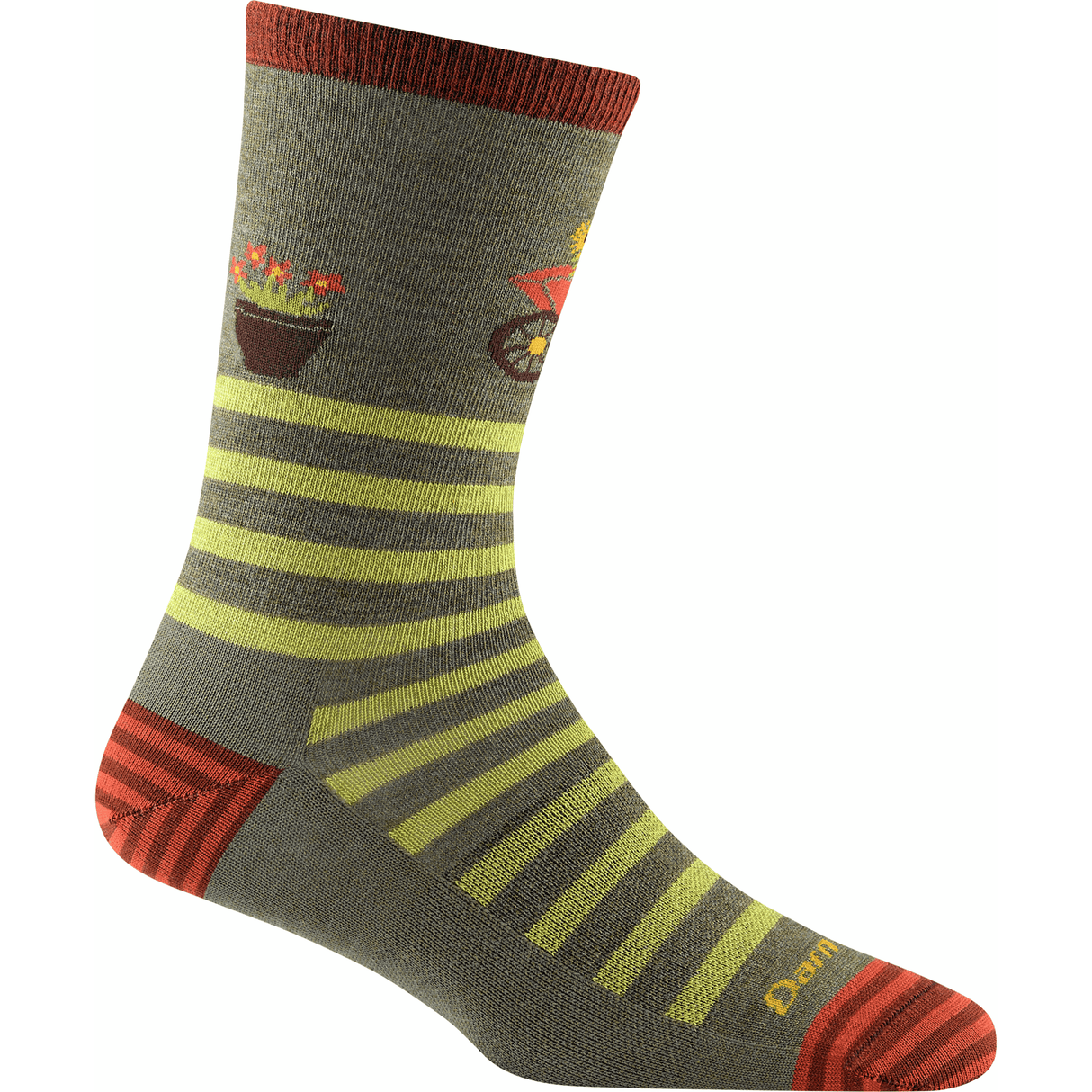 Darn Tough Womens Animal Haus Crew Lightweight Lifestyle Socks - Small / Herb