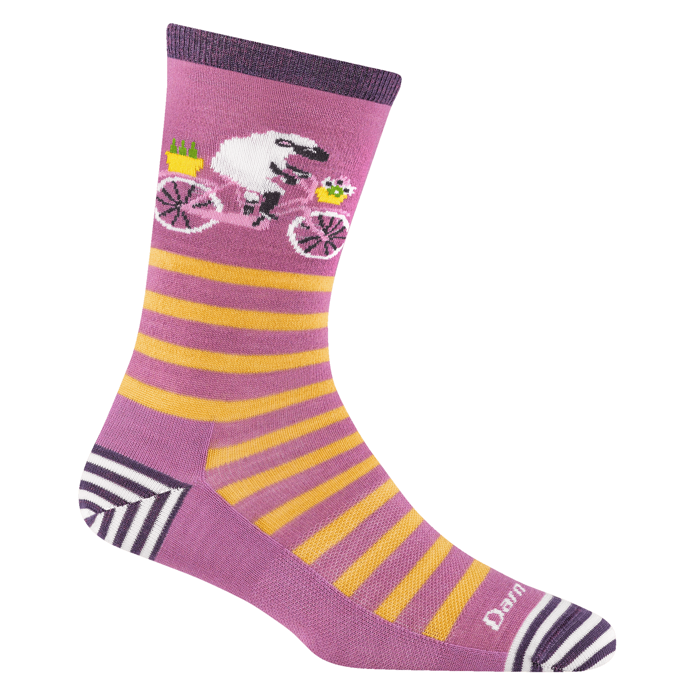 Darn Tough Womens Animal Haus Crew Lightweight Lifestyle Socks  -  Small / Lilac