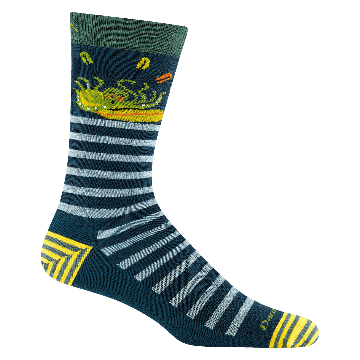 Darn Tough Mens Animal Haus Crew Lightweight Lifestyle Socks  -  Medium / Dark Teal