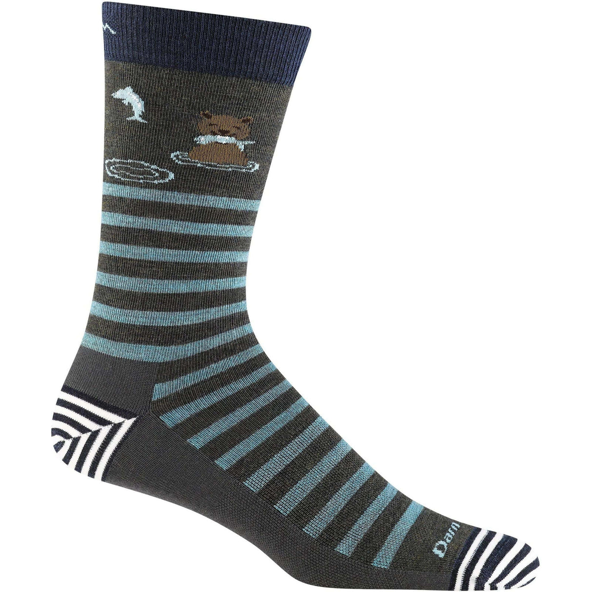 Darn Tough Mens Animal Haus Crew Lightweight Lifestyle Socks - Medium / Forest