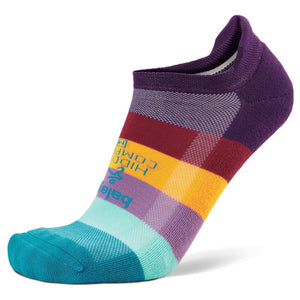 Balega Hidden Comfort No Show Tab Socks  -  Small / Charged Purple/Aqua / Single Pair