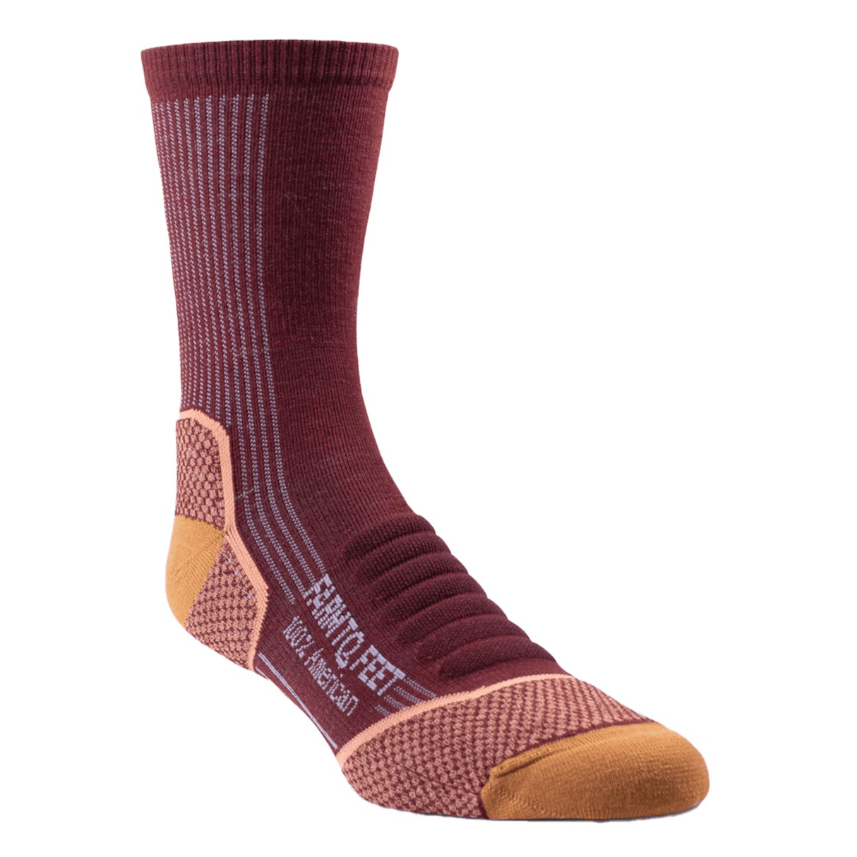 Farm to Feet Damascus Light Cushion 3/4 Crew Hiking Socks - Small / Plum