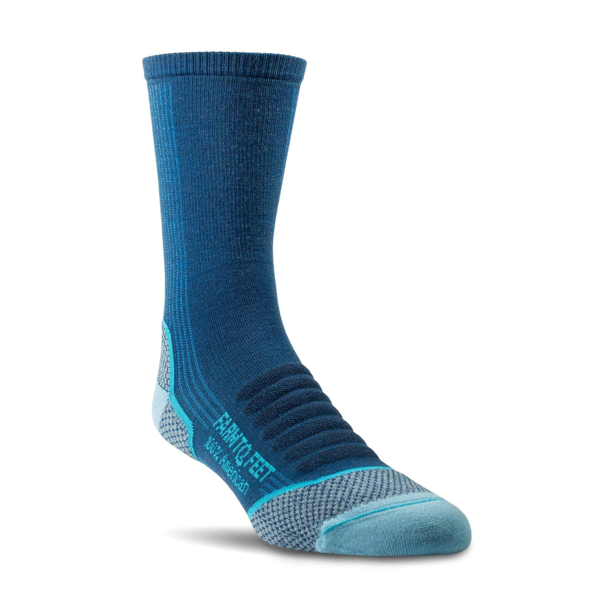 Farm to Feet Damascus Light Cushion 3/4 Crew Hiking Socks - Small / Denim Blue/Pow Blue