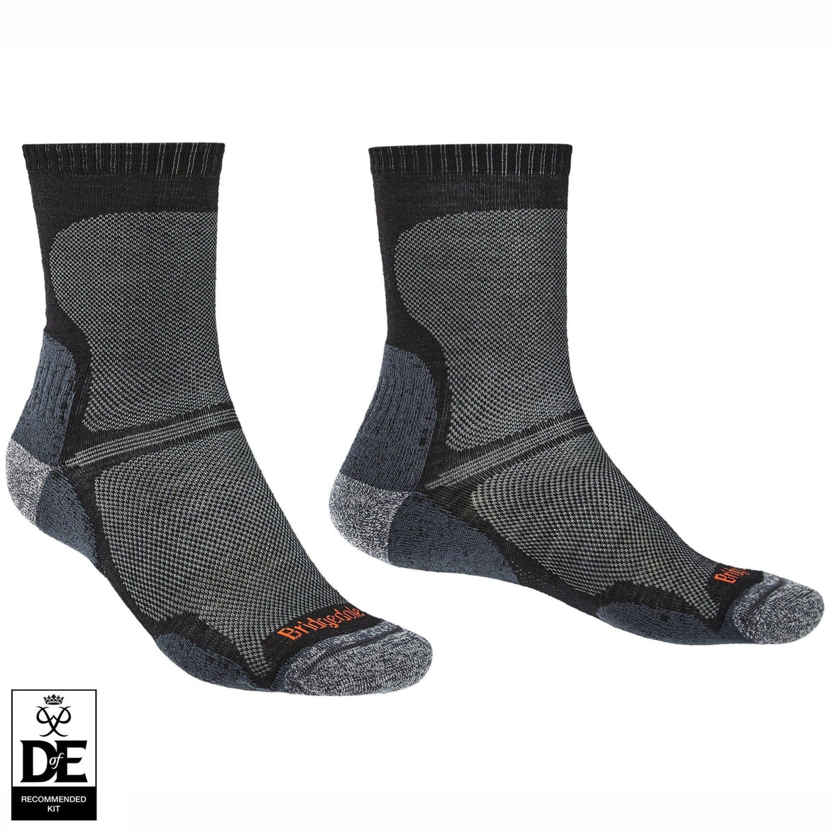 Bridgedale Mens Hike Ultra Light T2 Crew Socks - Medium / Black