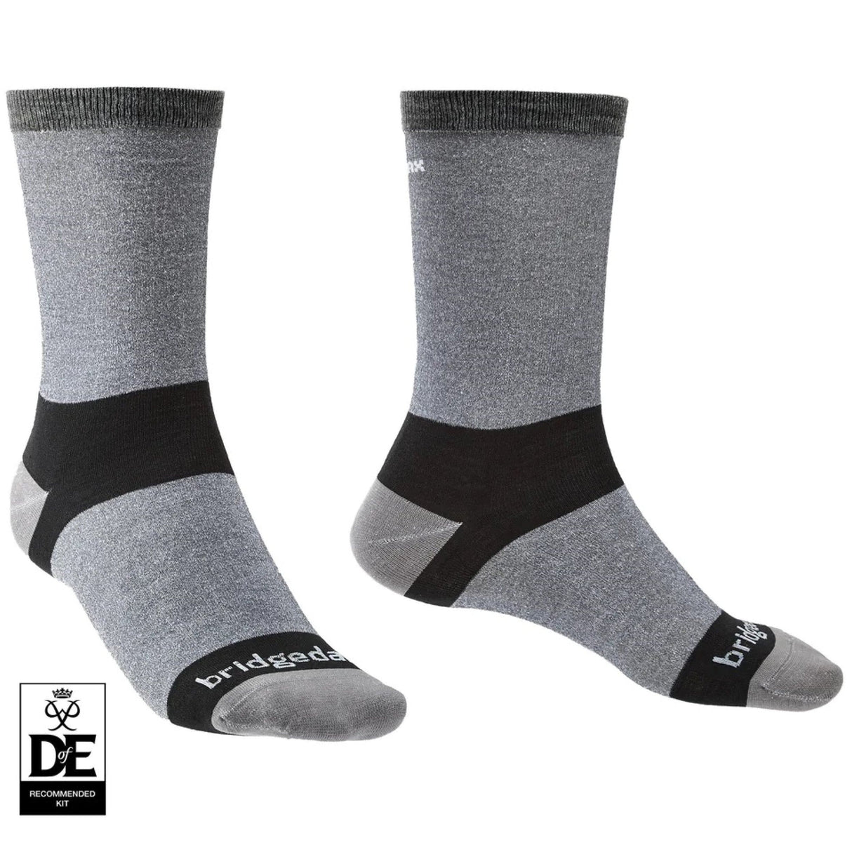 Bridgedale Mens Base Layer Coolmax Liner 2-Pack Socks  -  Small / Gray