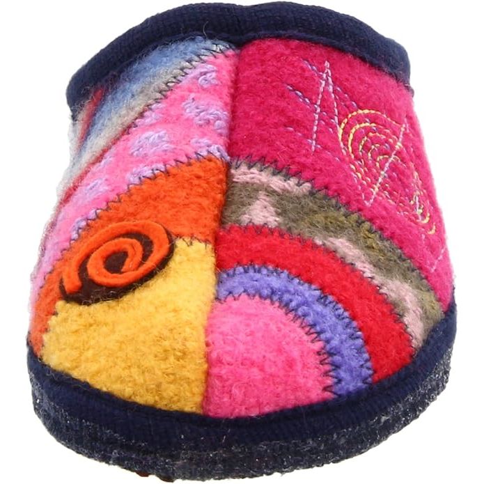 Haflinger Calypso Wool Slippers - 38 / Pacific/Strawberry
