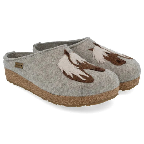 Haflinger Grizzly Cavallo Felt Clogs  -  39 / Silver Gray