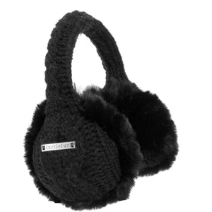 Turtle Fur Ear Muffin Faux Fur Lined Adjustable Earmuffs  -  One Size Fits Most / Black