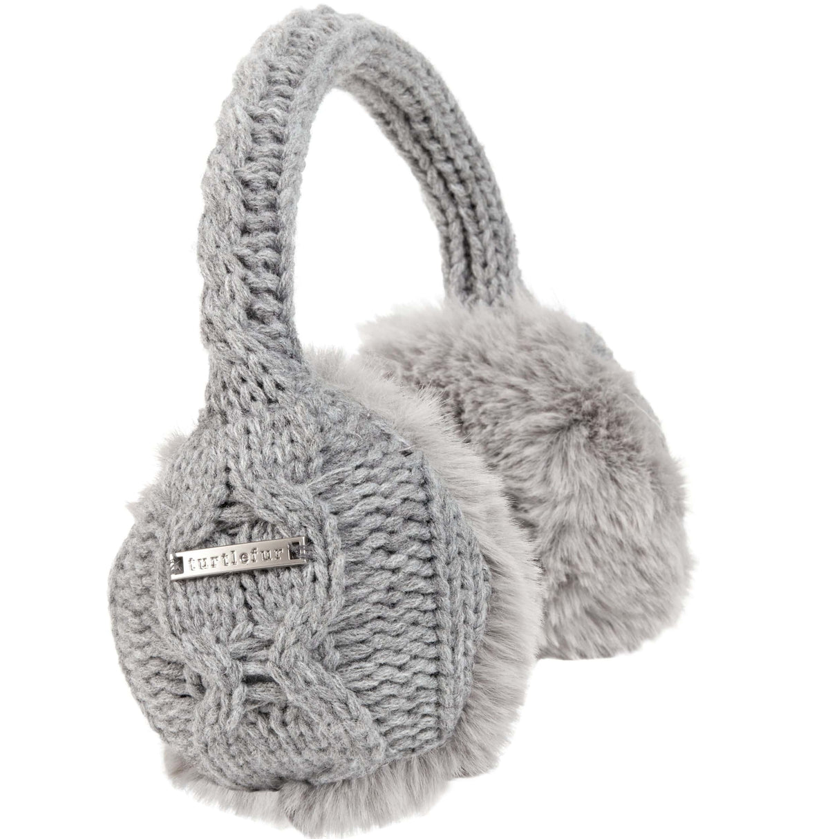 Turtle Fur Ear Muffin Faux Fur Lined Adjustable Earmuffs  -  One Size Fits Most / Smoke