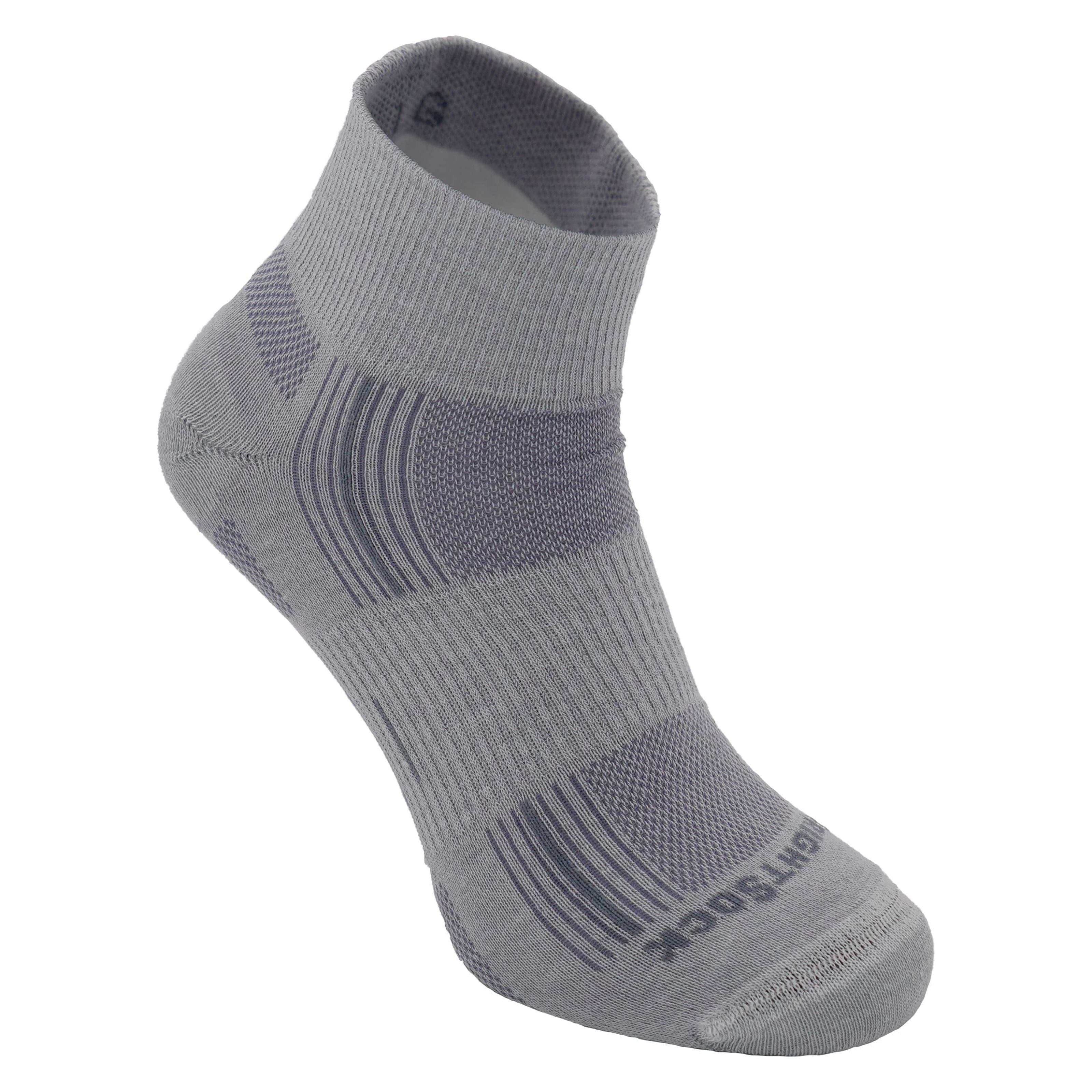 Wrightsock Double-Layer ECO Explore Quarter Socks  -  Small / Light Gray