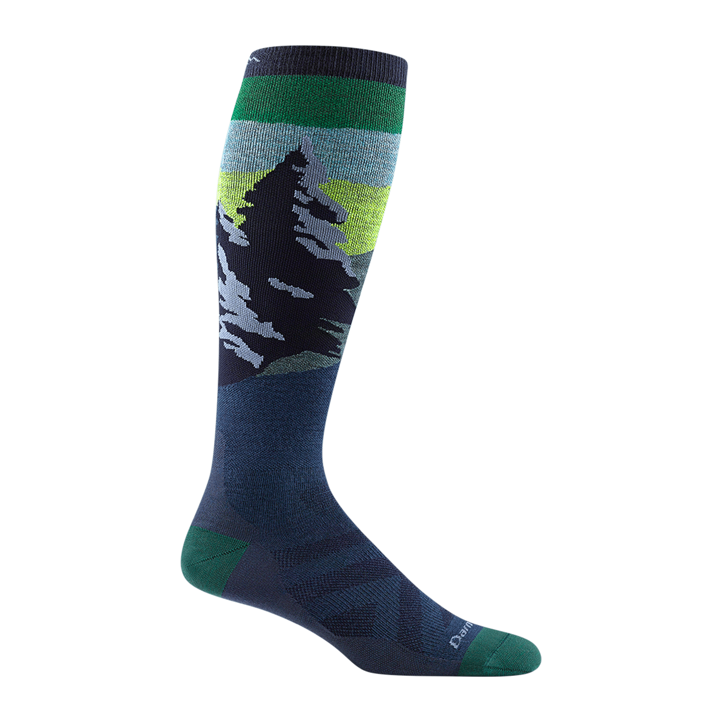 Darn Tough Mens Solstice Over-the-Calf Lightweight Ski & Snowboard Socks - Clearance  -  Medium / Midnight