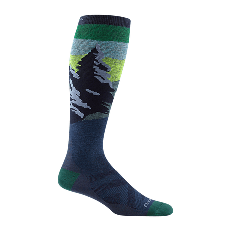 Darn Tough Mens Solstice Over-the-Calf Lightweight Ski & Snowboard Socks - Clearance  -  Medium / Midnight