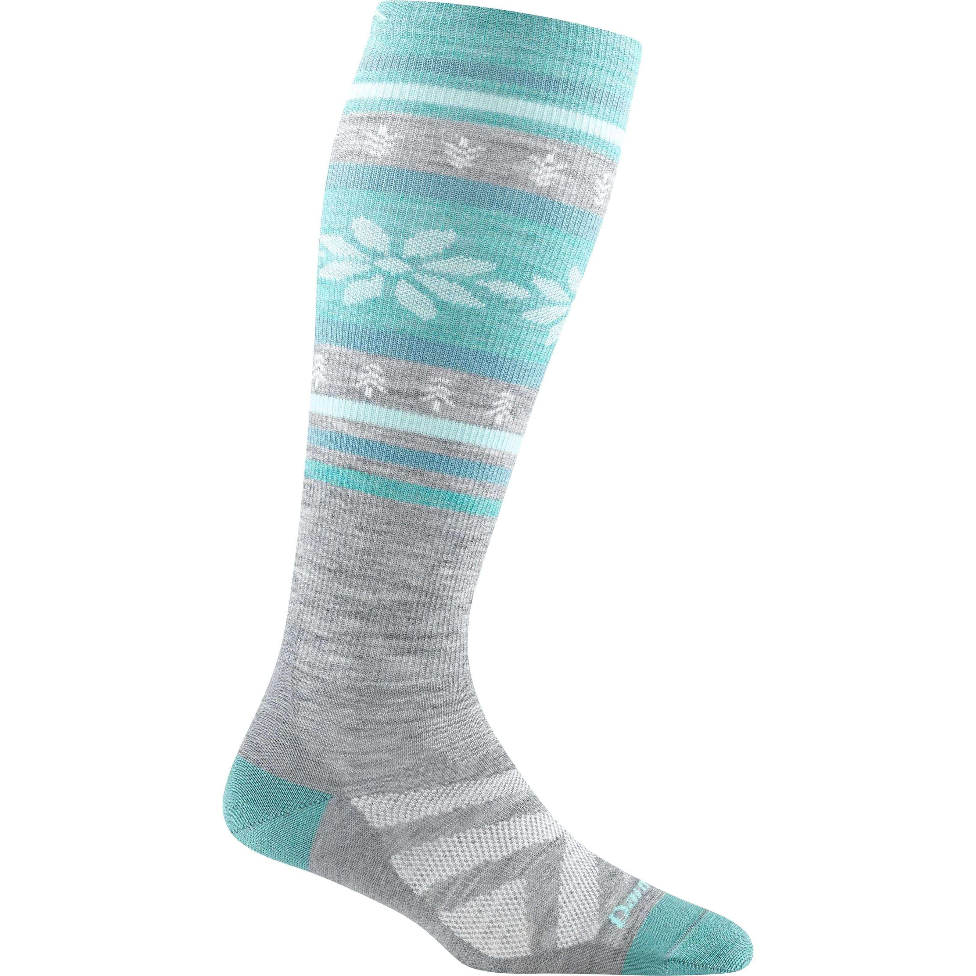Darn Tough Womens Alpine Over-the-Calf Lightweight Ski & Snowboard Socks - Clearance  -  Small / Gray