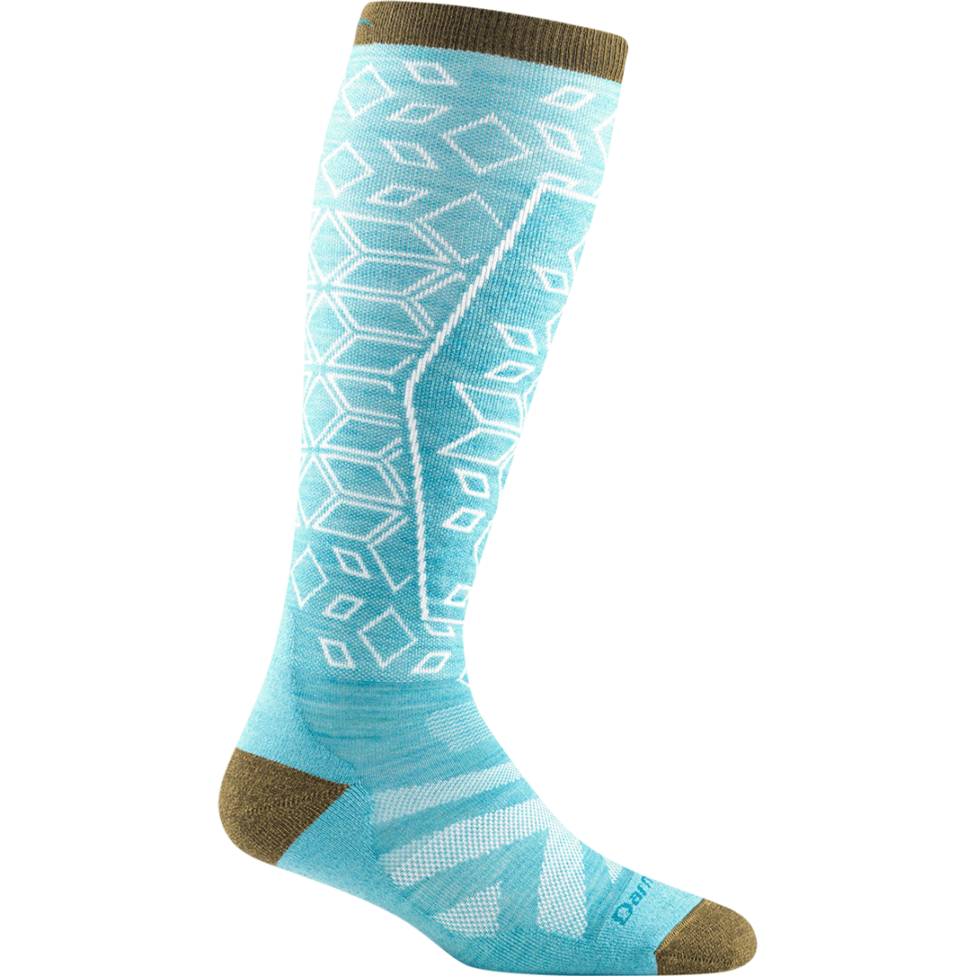 Darn Tough Womens Traverse Over-the-Calf Lightweight Ski & Snowboard Socks - Clearance  -  Small / Aqua