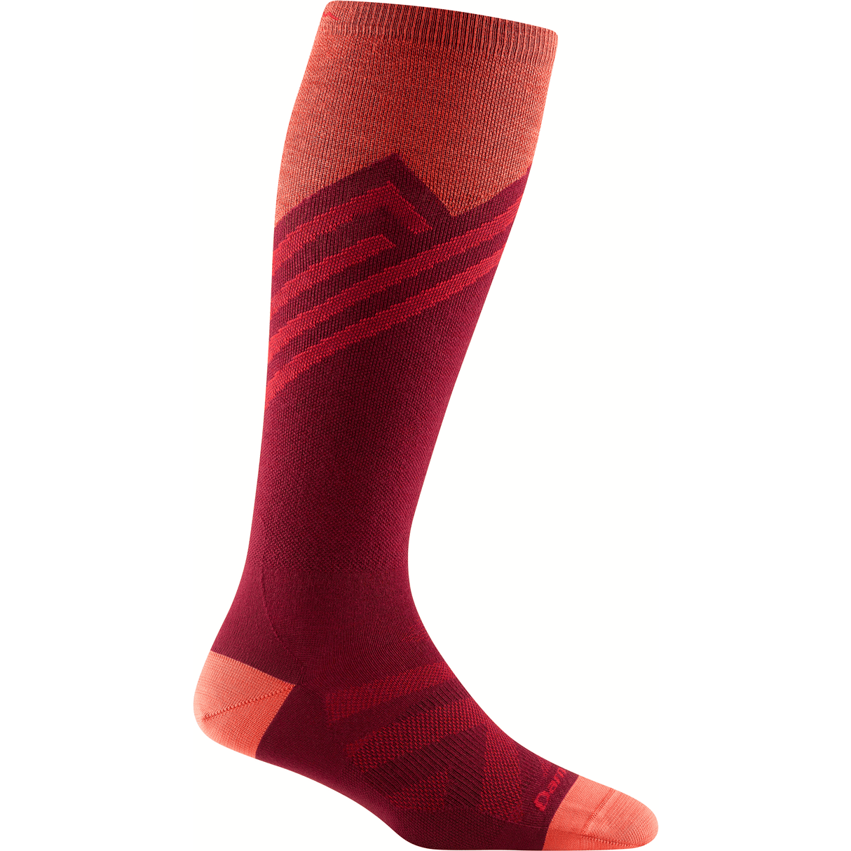 Darn Tough Womens Peaks Over-the-Calf Ultra-Lightweight Ski & Snowboard Socks - Clearance  -  Small / Burgundy