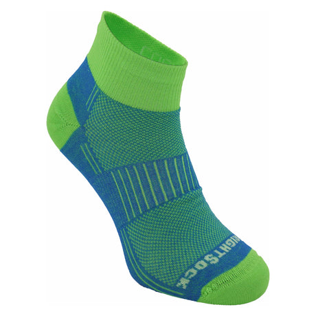 Wrightsock Coolmesh II Quarter Socks  -  Small / Blue Green / Single Pair