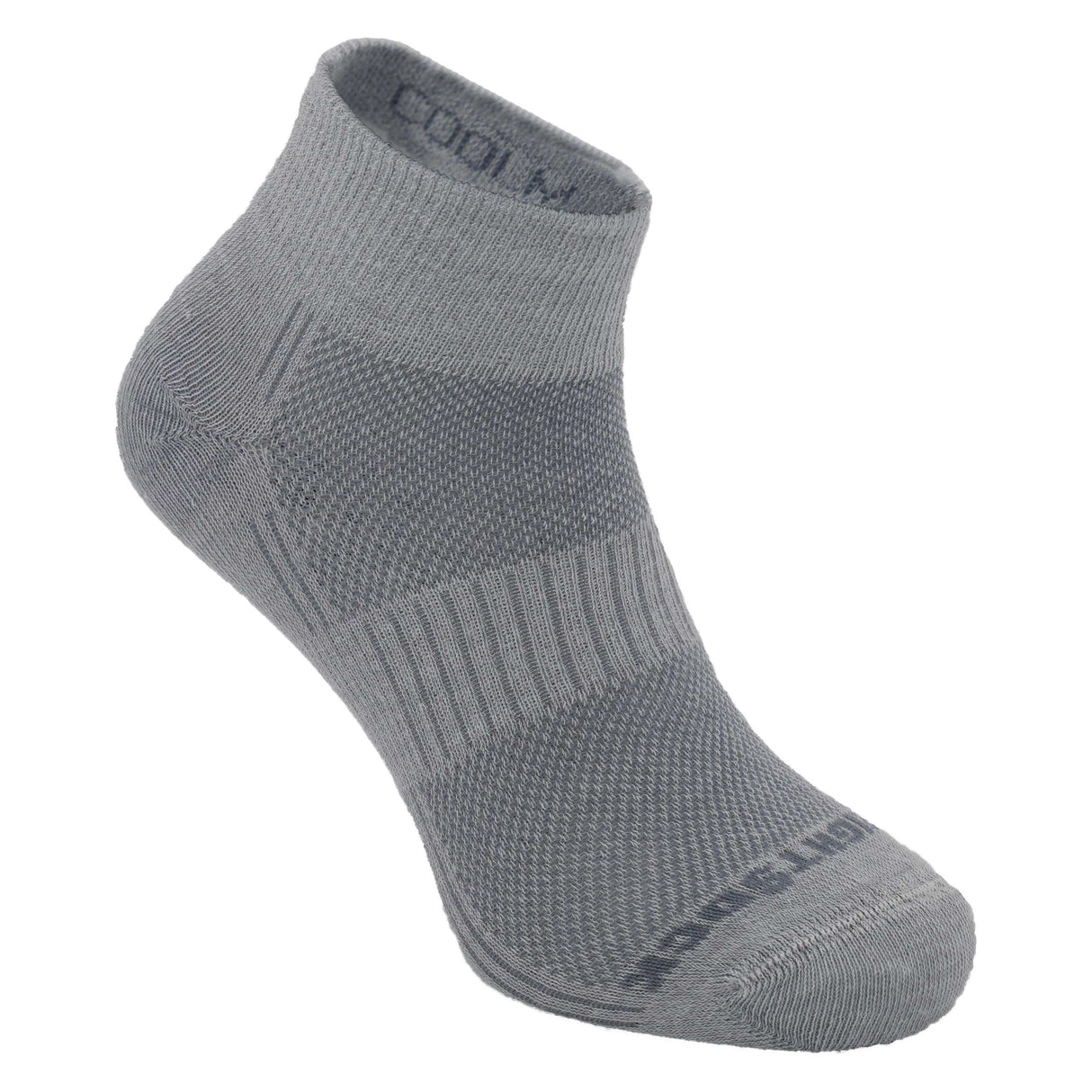 Wrightsock Coolmesh II Quarter Socks  -  Small / Light Grey / Single Pair