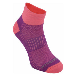 Wrightsock Coolmesh II Quarter Socks  -  Small / Plum Pink / Single Pair