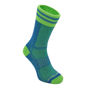Wrightsock Coolmesh II Crew Socks  -  Small / Blue/Green Stripes