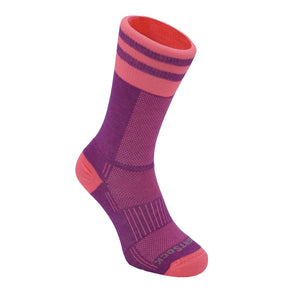 Wrightsock Coolmesh II Crew Socks  -  Small / Plum/Pink Stripes