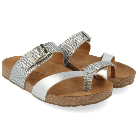 Haflinger Womens Juno Sandals  -  36 / Silver Metallic
