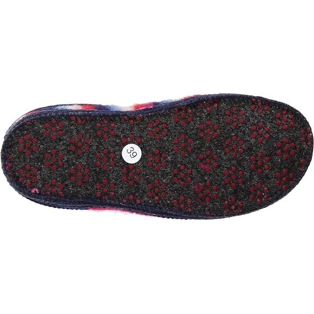 Haflinger Calypso Wool Slippers - 38 / Pacific/Strawberry