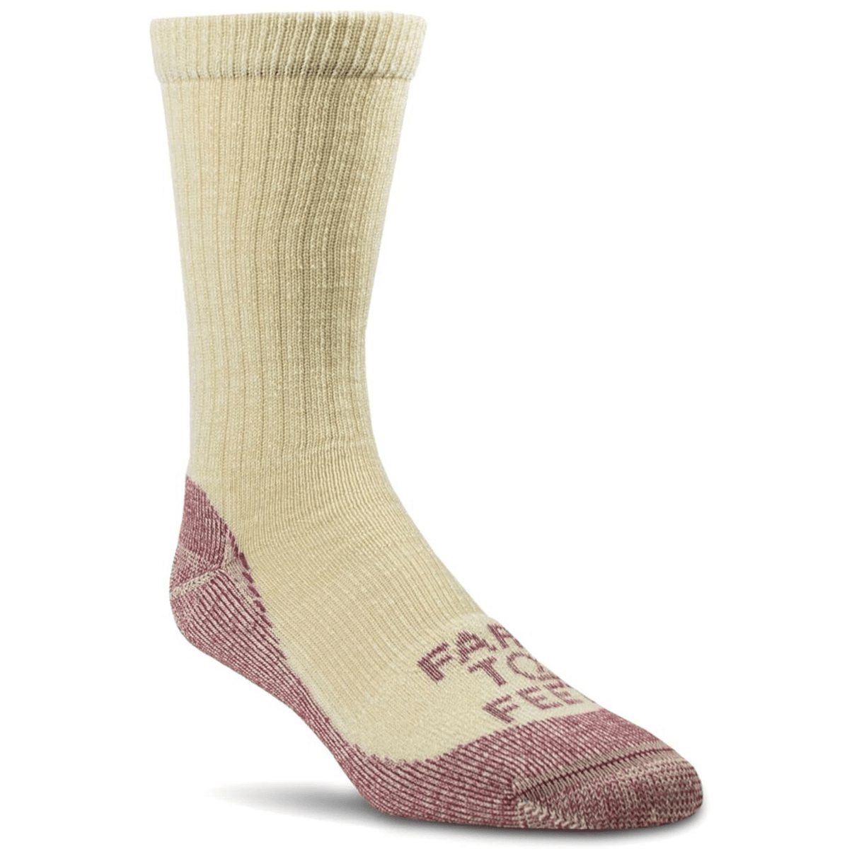 Farm to Feet Boulder Light Cushion Hiking Socks - Small / Desert Tan/Zinfandel