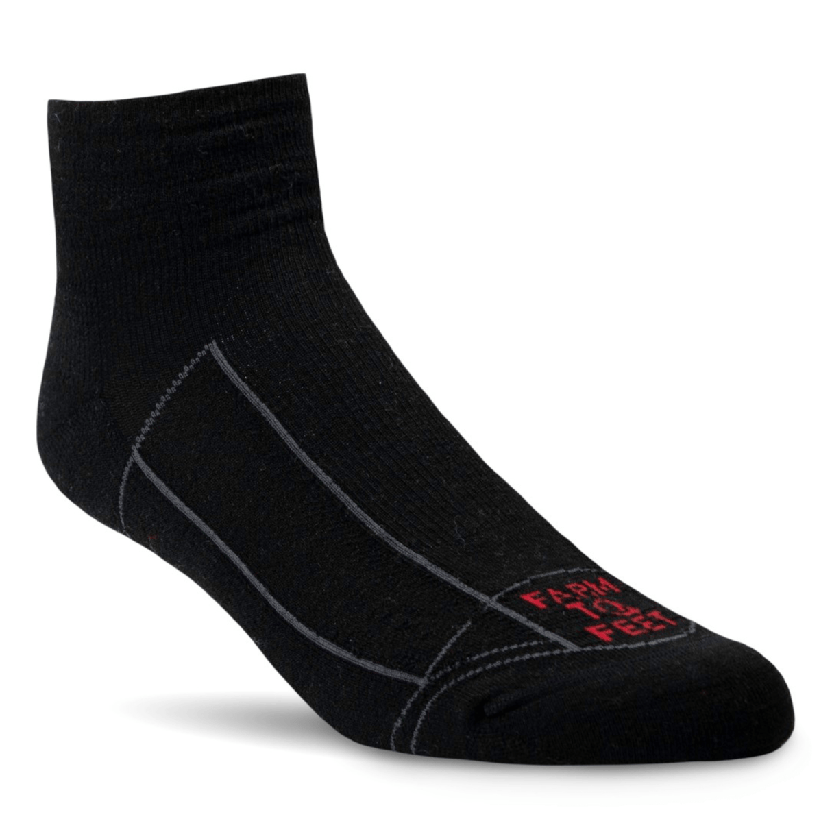 Farm to Feet Greensboro 1/4 Crew Light Cushion Socks  -  Medium / Black