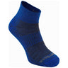 Wrightsock Double-Layer Merino Coolmesh II Quarter Socks  -  Medium / Gray/Electric Blue