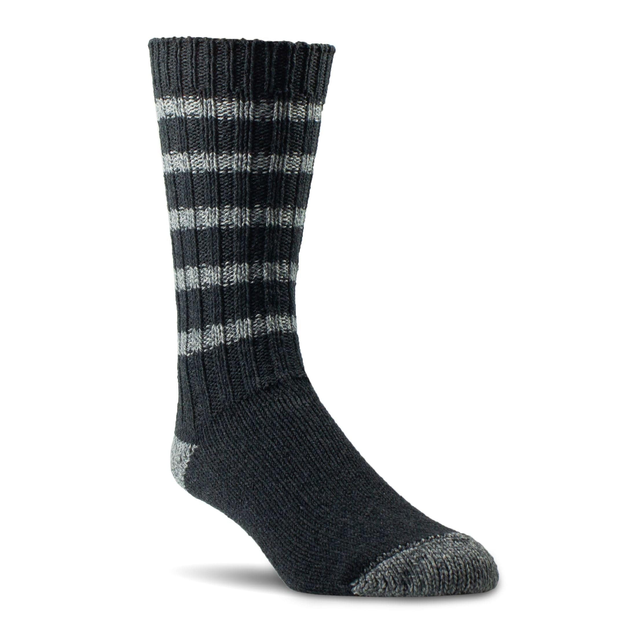 Woolrich Cotton Stripe Ragg Socks  -  Large / Carbon Aluminum