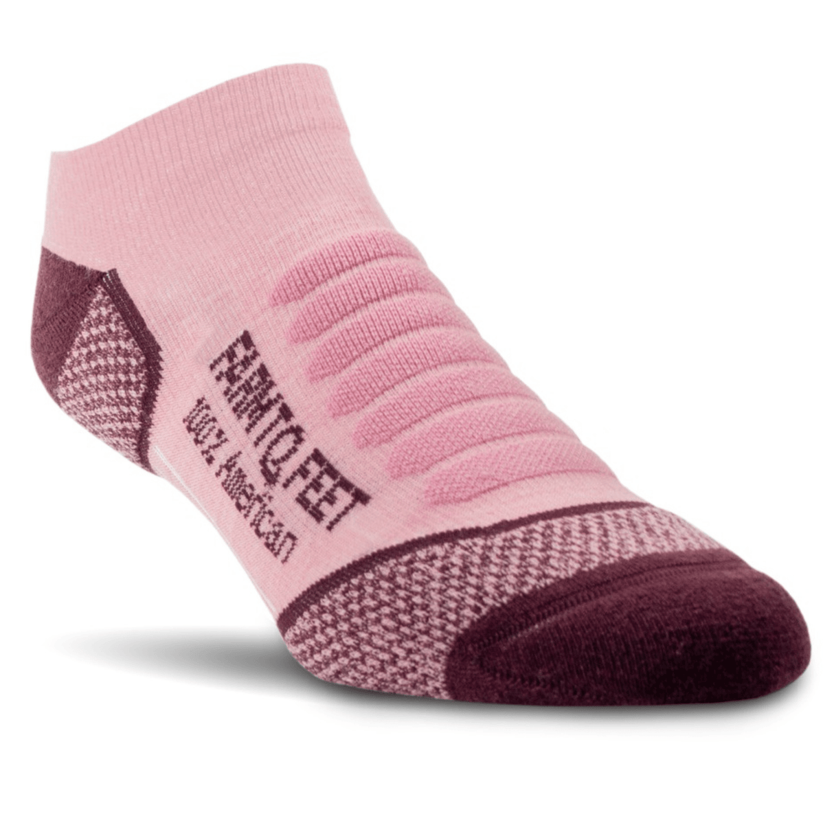 Farm to Feet Damascus Light Cushion No-Show Tab Hiking Socks  -  Small / Foxglove