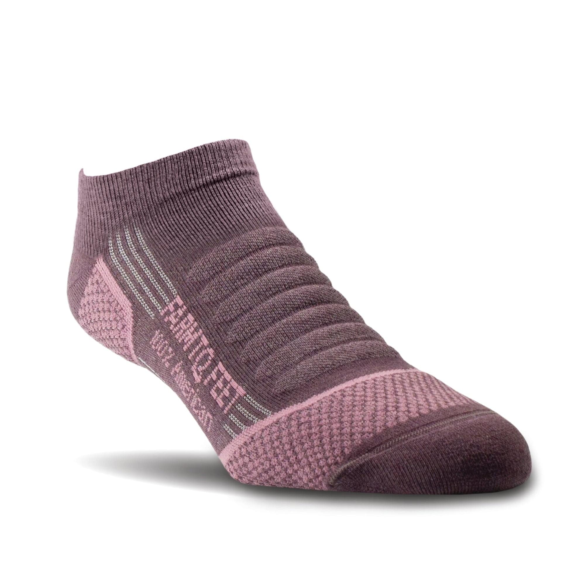 Farm to Feet Damascus Light Cushion No-Show Tab Hiking Socks  -  Small / Dewberry