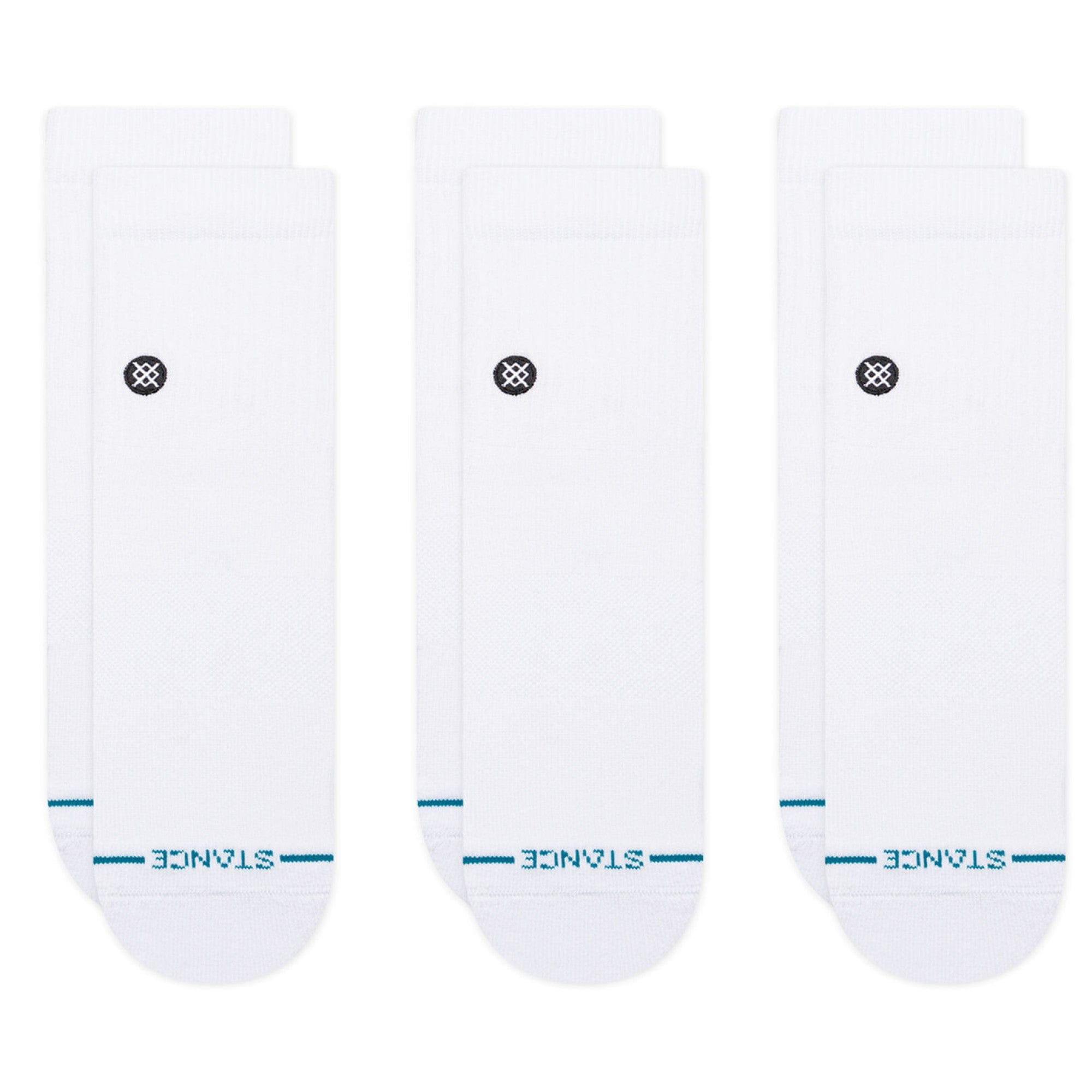 Stance Icon Quarter 3-Pack Socks  -  Medium / White