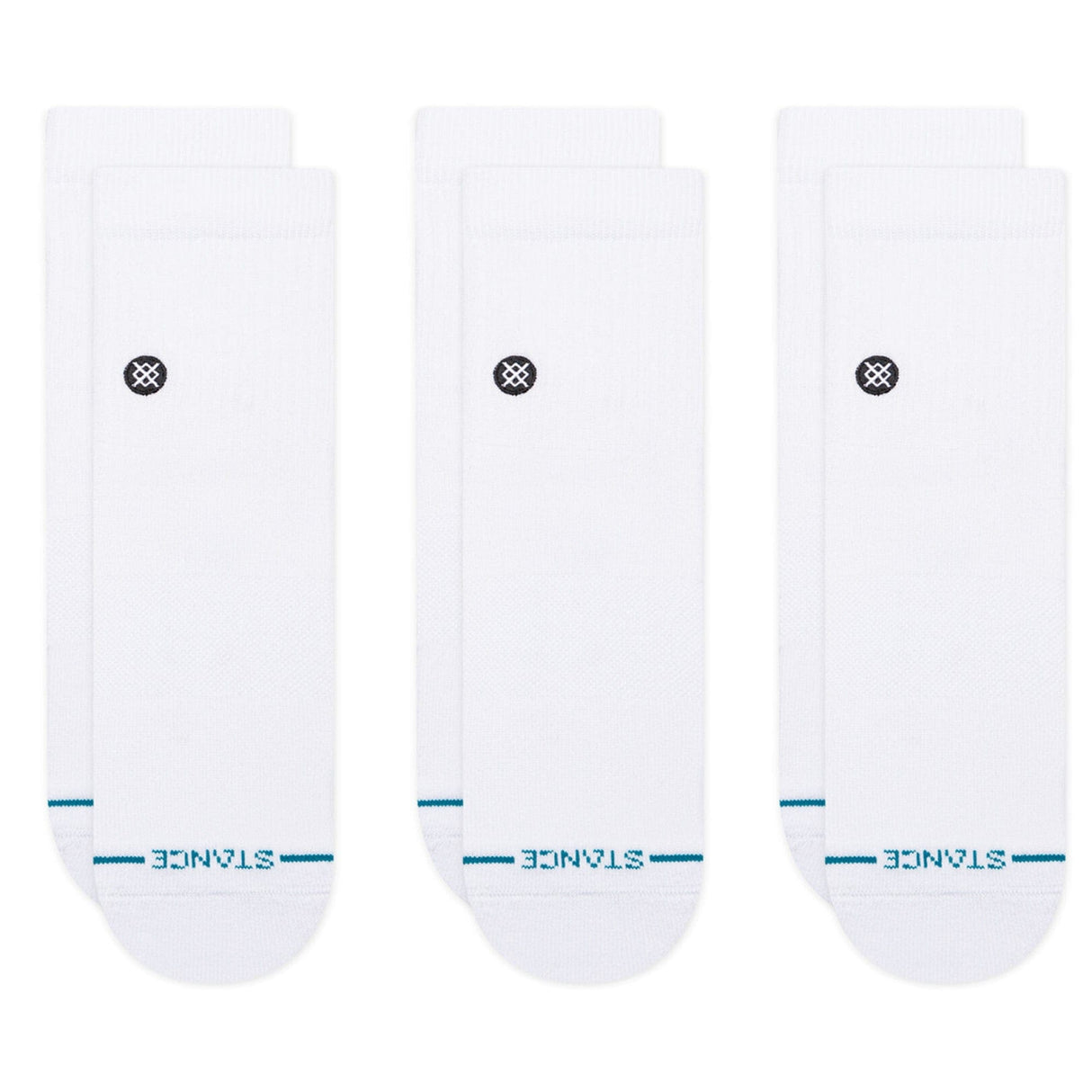 Stance Icon Quarter 3-Pack Socks  -  Medium / White