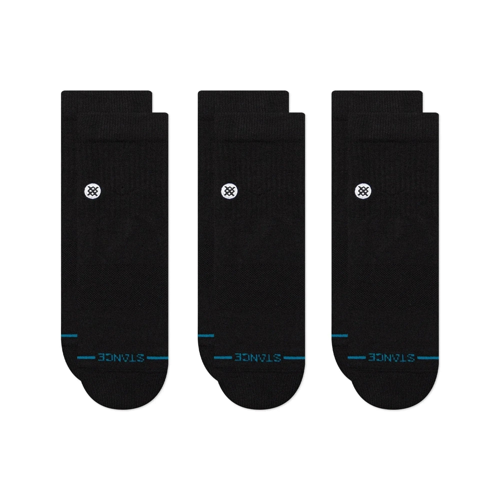 Stance Icon Quarter 3-Pack Socks  -  Medium / Black