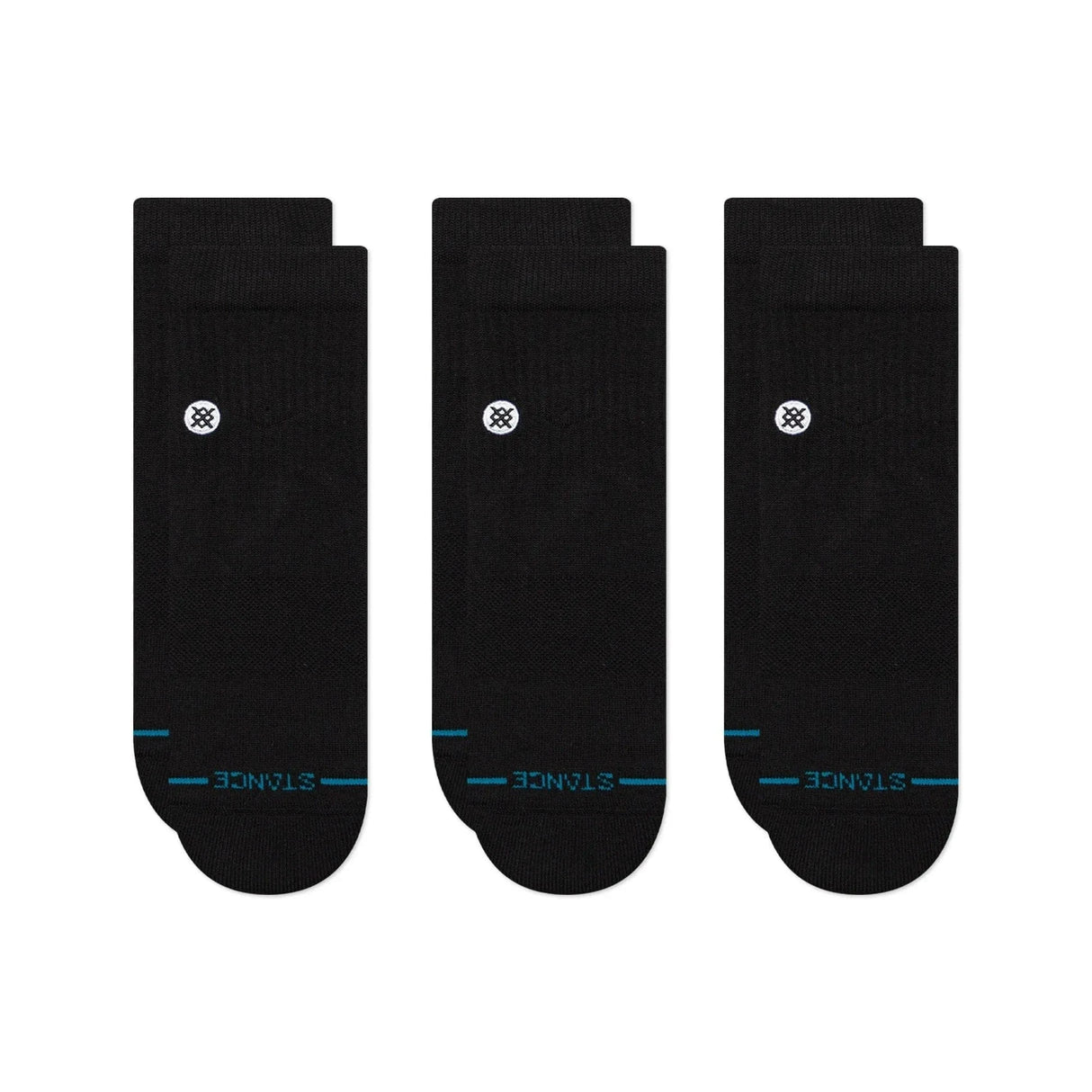 Stance Icon Quarter 3-Pack Socks  -  Medium / Black