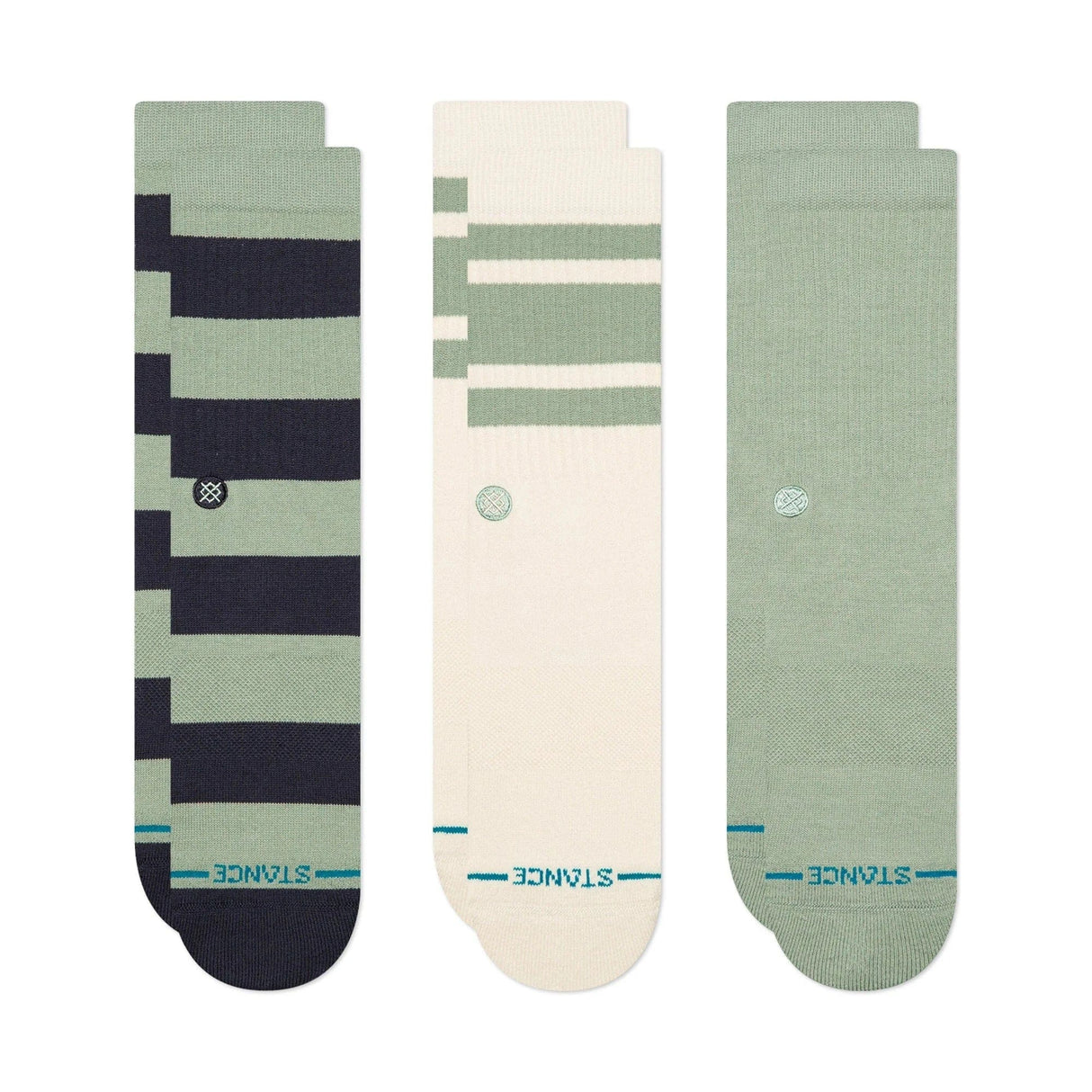 Stance Townie Crew 3-Pack Socks  -  Medium / Sea Green