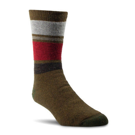 Woolrich Mens Midweight Stripe Crew Socks  -  Large / Ruby Deep