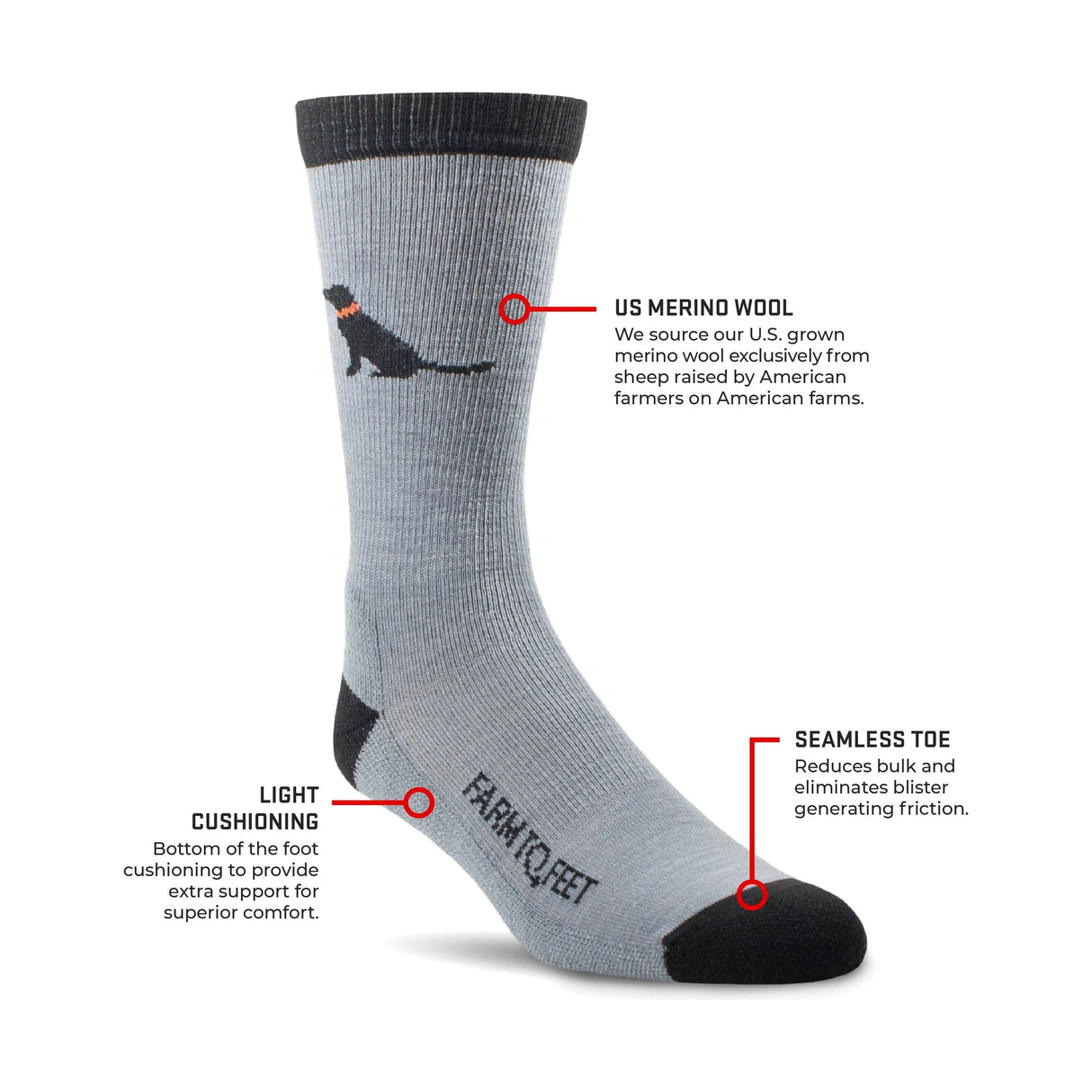 Farm to Feet Sunderland Light Cushion Crew Socks  -