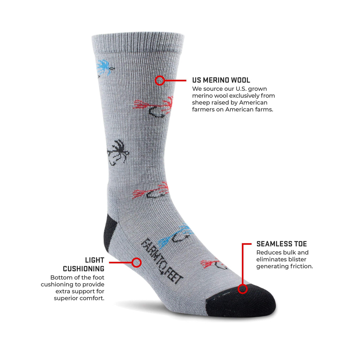 Farm to Feet Yellowstone Light Cushion Crew Socks  -