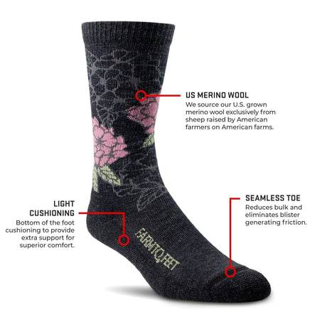 Farm to Feet Springer Mountain Crew Light Cushion Socks  -