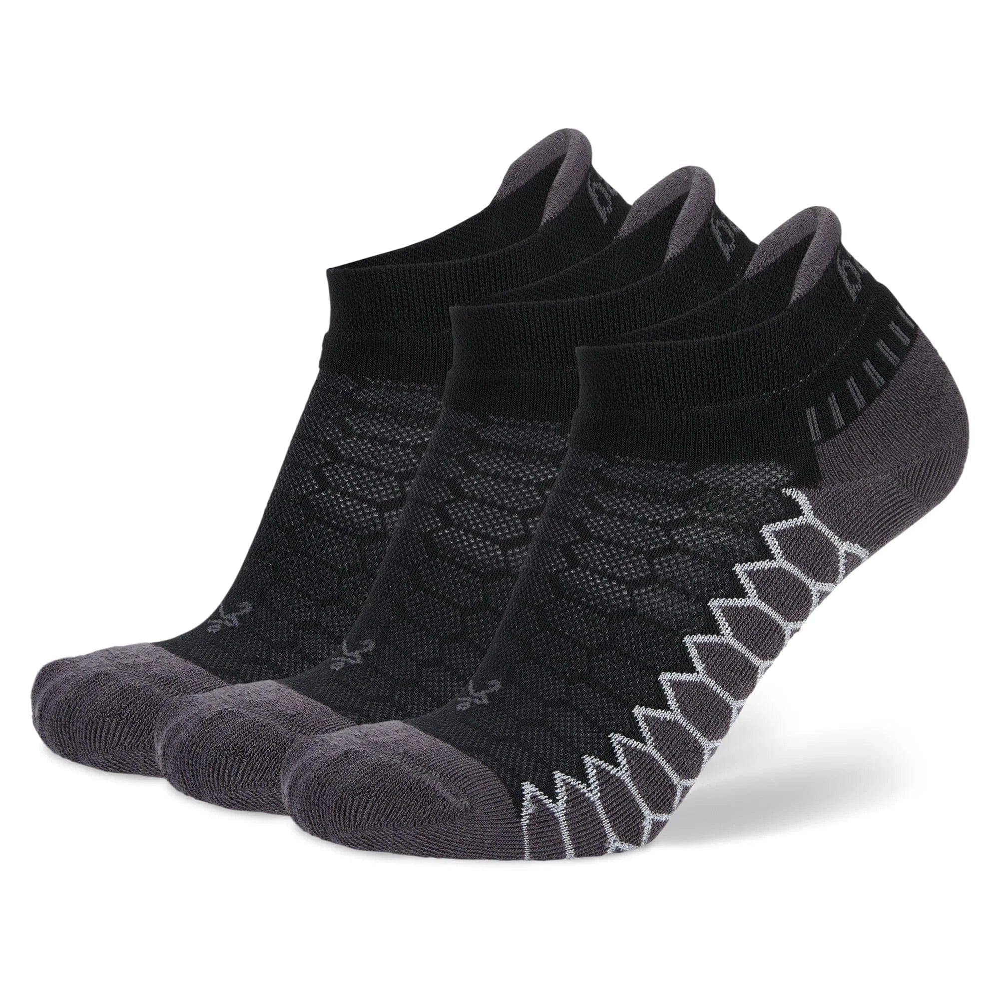 Balega Silver No Show Tab 3-Pack Socks  -  Small / Black