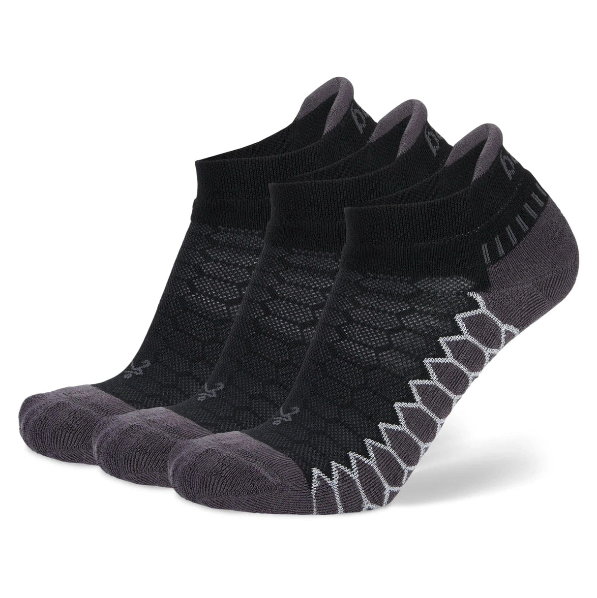 Balega Silver No Show Tab 3-Pack Socks  -  Small / Black