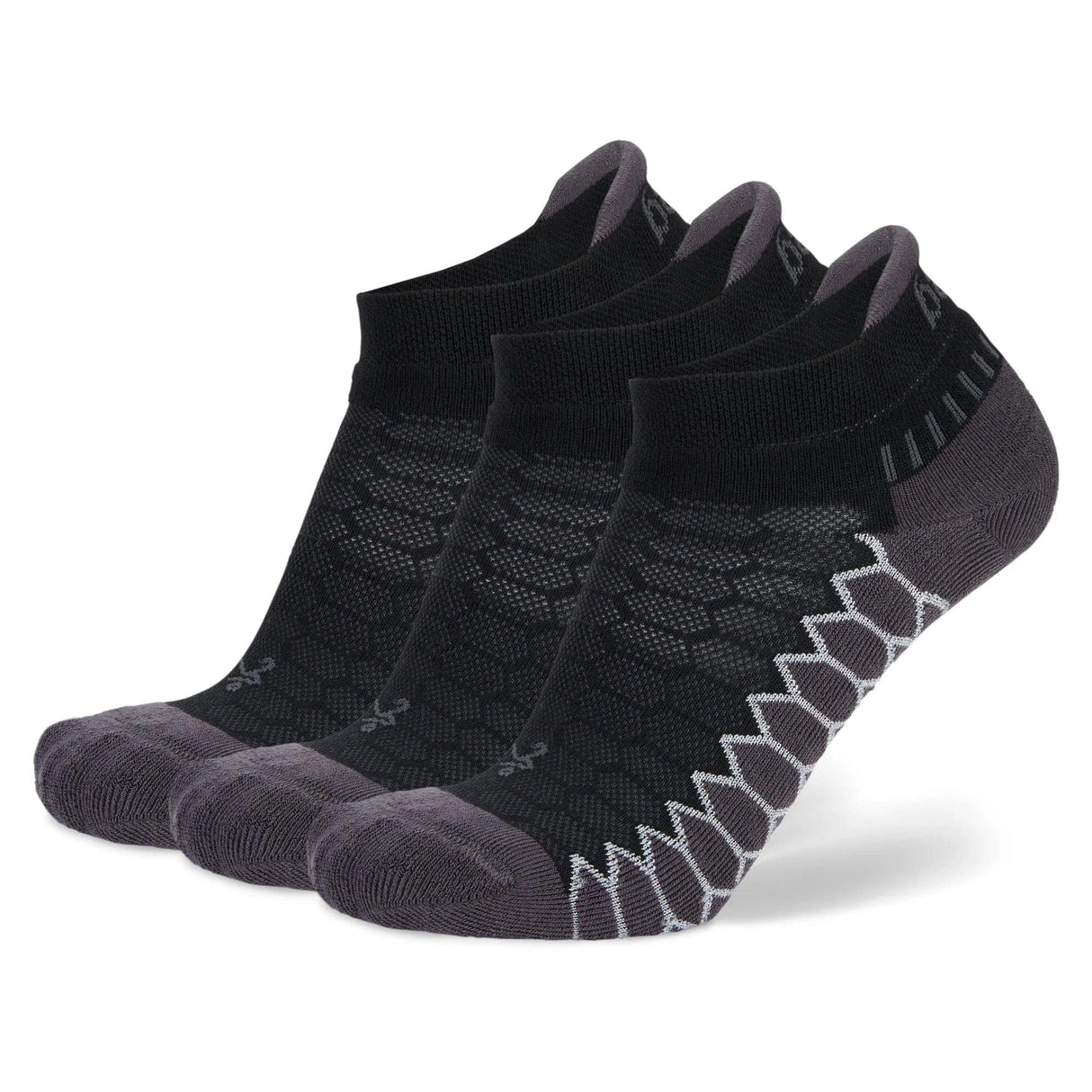 Balega Silver No Show Tab 3-Pack Socks - Small / Black