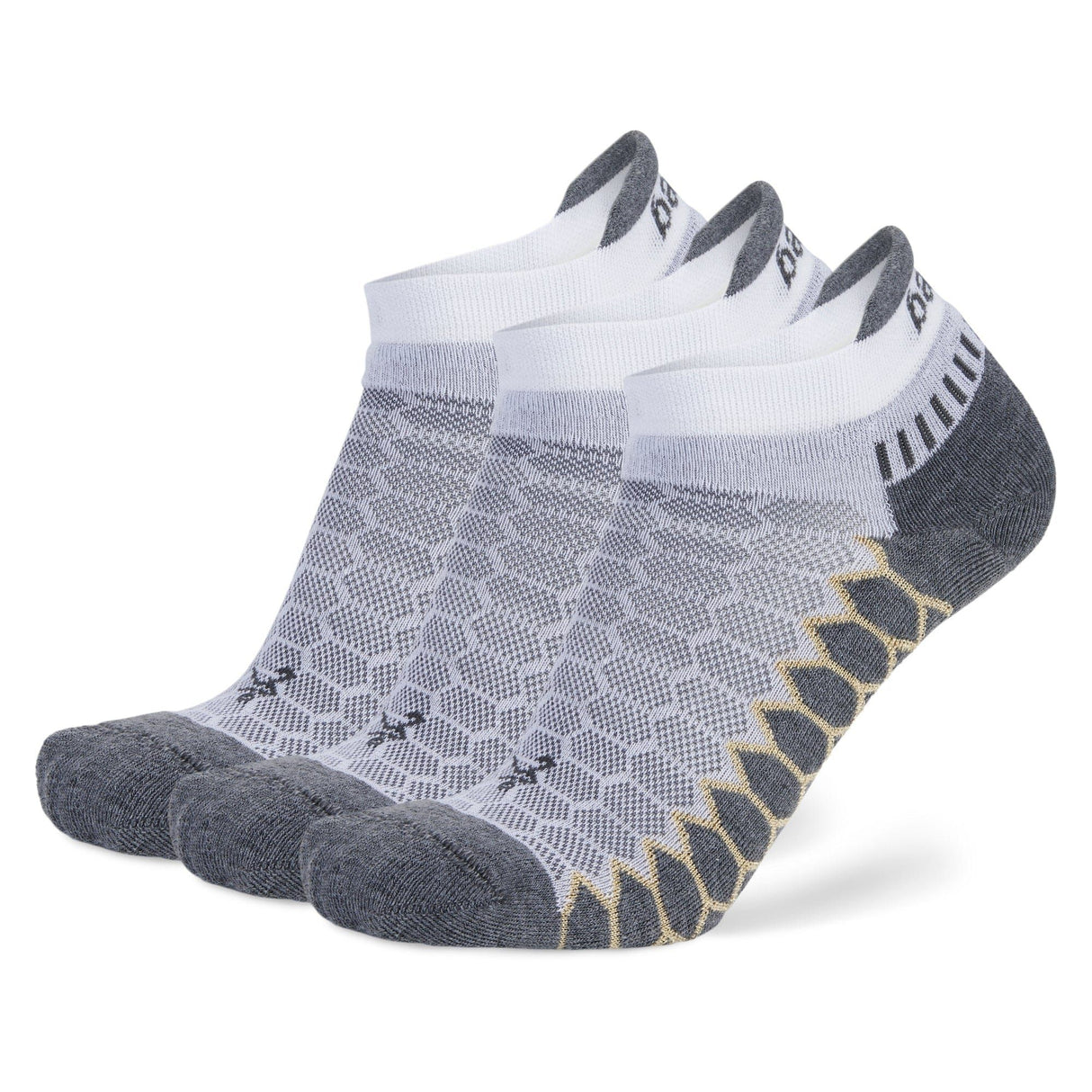Balega Silver No Show Tab 3-Pack Socks - Small / White