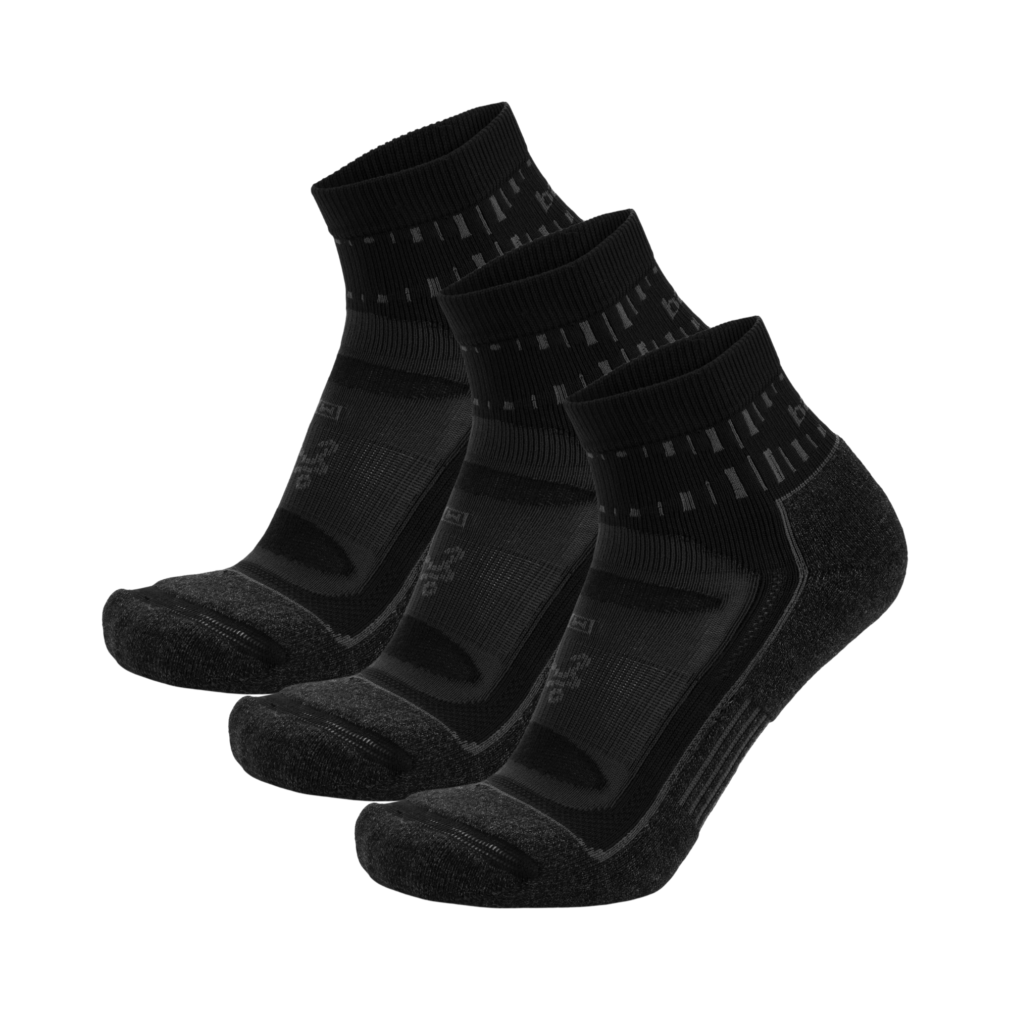 Balega Blister Resist Quarter 3-Pack Socks  -  Small / Grey/Black