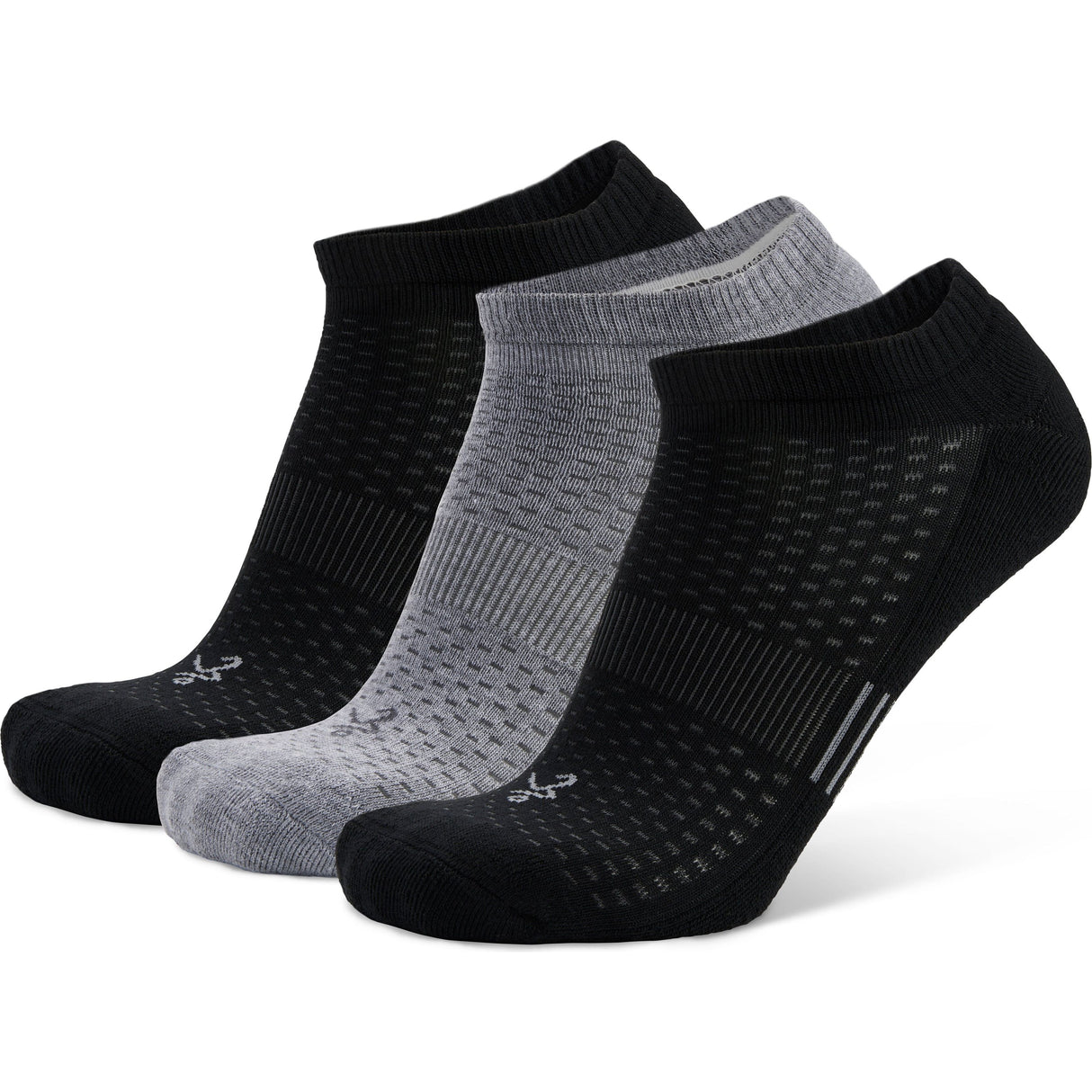 Balega Pacer No Show 3-Pack Socks - Clearance - Small / Black/Grey/Black